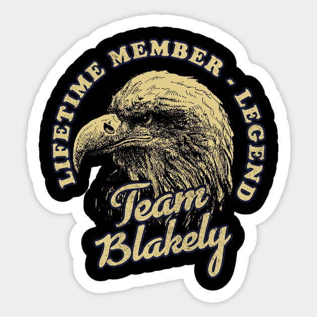 Blakely Name - Lifetime Member Legend - Eagle Sticker by Stacy Peters Art